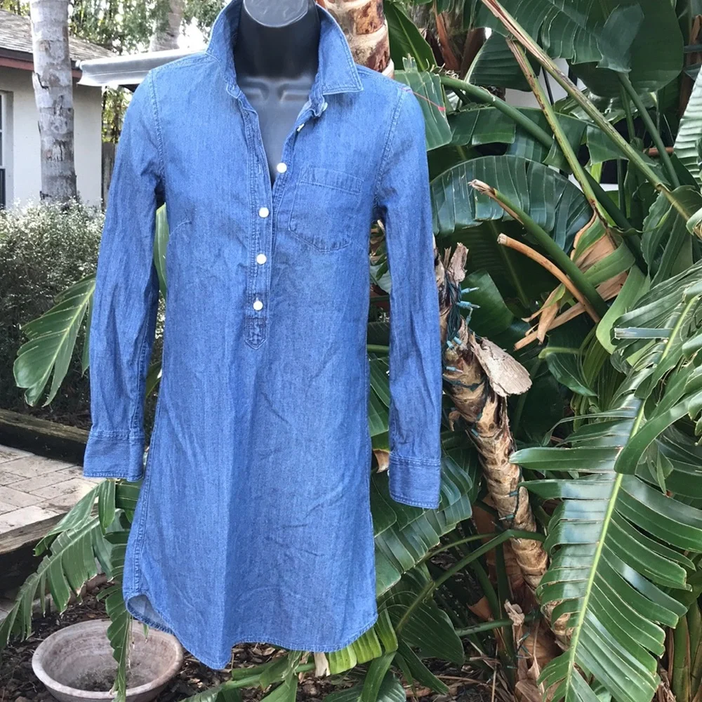 Jcrew denim chambray shirt dress